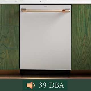 Wide shot of dishwasher with a 39 DBA callout.