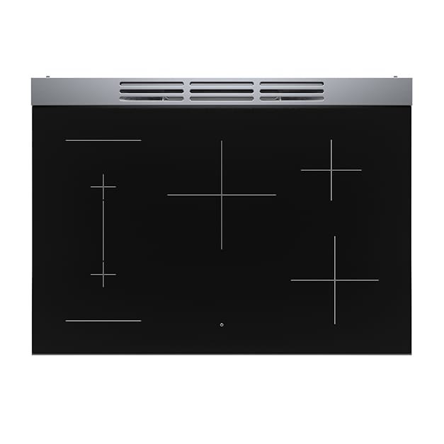The edge to edge glass surface design delivers modern appeal and cleans easily with a simple wipe