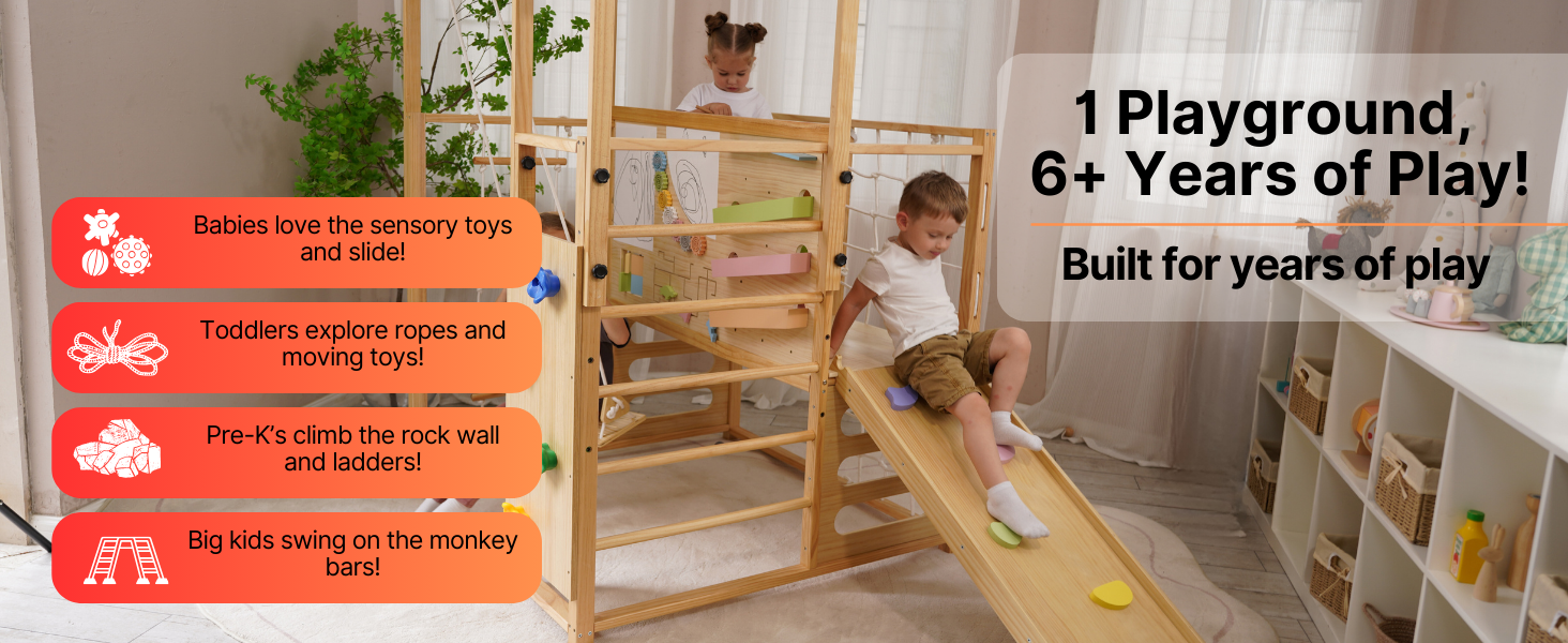 photo of an indoor climber and kids indoor jungle gym