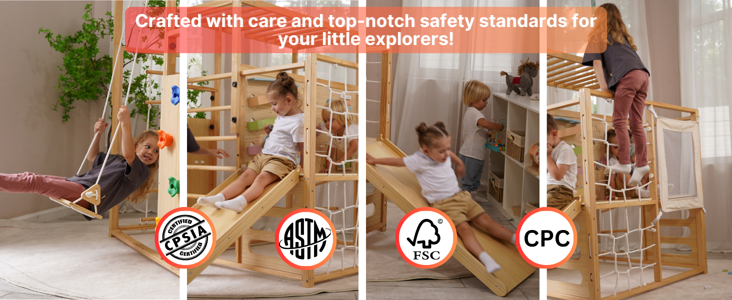 certifications for an indoor jungle gym for toddlers